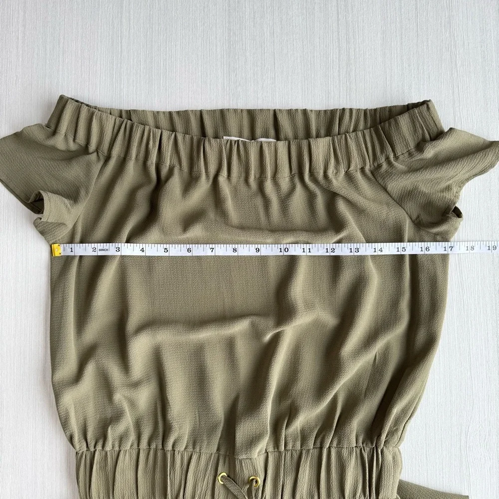 MICHAEL KORS Off Shoulder Jumpsuit XS Olive  Green Jogger Athflow‎ Casual